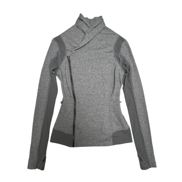 Lululemon Bhakti Yoga Jacket SIZE 4 Gray Full Zip Sweatshirt Thumbhole Pockets - Picture 3 of 13